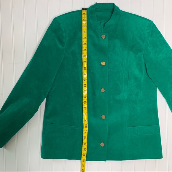 Vintage Nat Kaplan Couture Green Suede Blazer - Picture 15 of 16